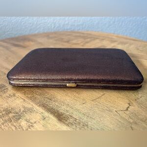TopShop Bronze Metal Frame Snap Clasp Wallet Clutch L: 7.25" x W: 4.5" x H .75"